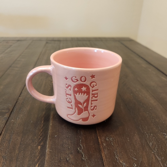 Cracker Barrel Pink Iridescent Shimmer "Let's Go Girls" Mug - Picture 2 of 4